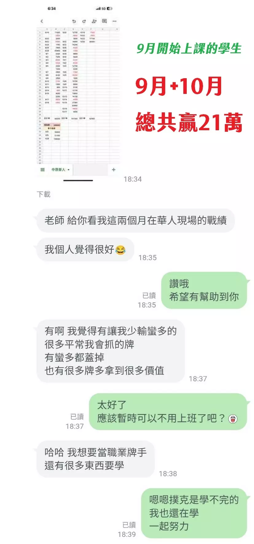 關於德州撲克教學:教練成績及課程內容 20 兩個月贏21萬